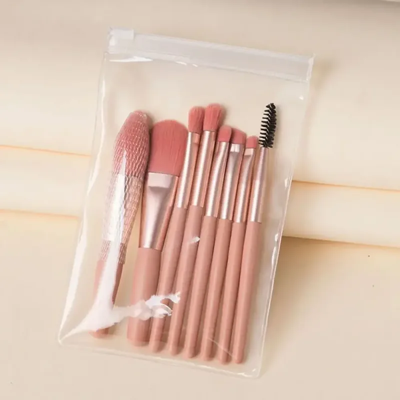 8pcs/set portable Soft Bristle Make Up Brushes Premium Synthetic With Bag Eyeshadow Brush Eye Facial Beauty Foundation tool