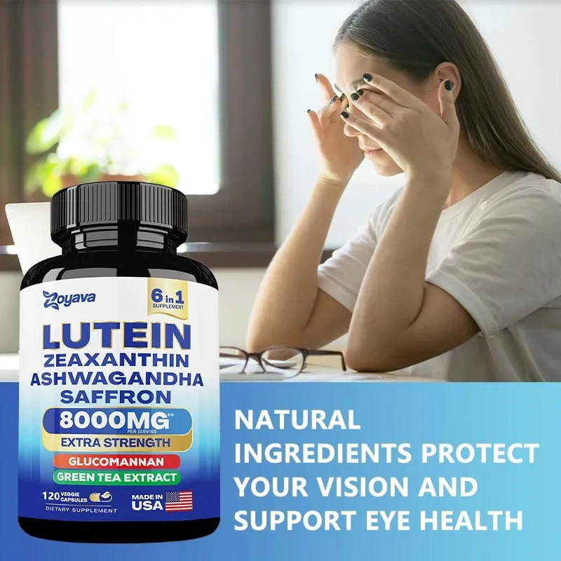 Suplement luteiny i zeaksantyny 8000 Mg Witaminy do oczu z szafranem dla dorosłych Suplement zdrowia oczu wspomaga wzrok