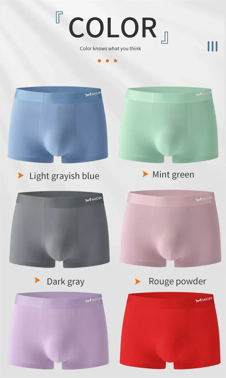 MiiOW 3Pcs/Men's Underwear High Quality Modal Boxer Shorts Antibacterial Breathable Men Underpants Elasticity Large Size Panties — image 14
