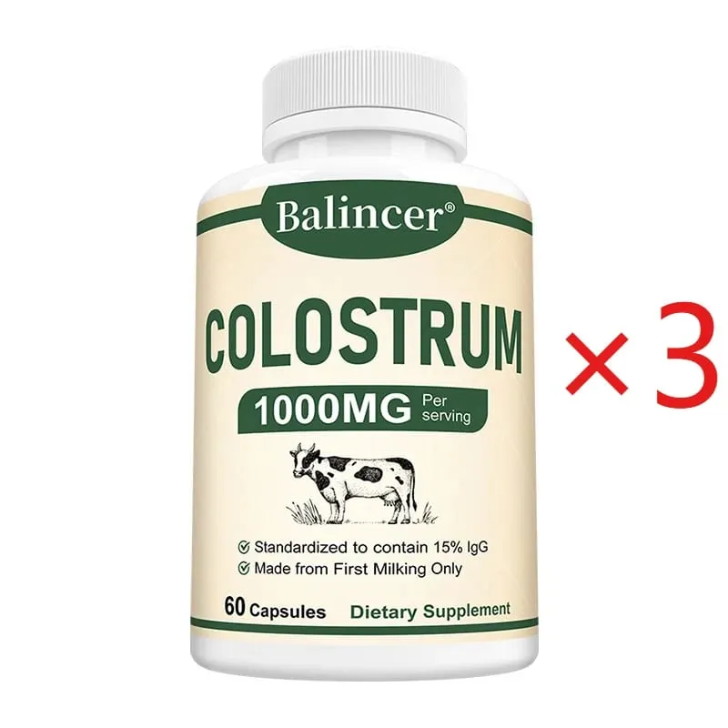 1000mg Grass-Fed Bovine Colostrum Capsules Probiotic Daily Wellness Supplement Supports Gut Comfort Skin & Vitality Balance