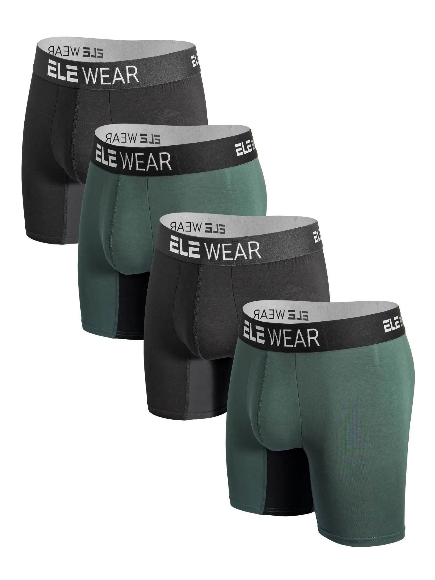 Bamboo Men's Underwear 4pcs Boxer Briefs For Men Long Sports Underwear, Moisture-Wicking — image 4