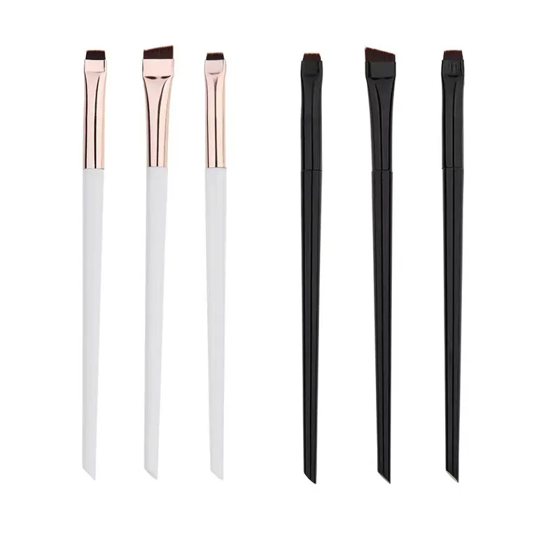 3/6/9/12Pcs Angled Eyeliner Brush Micro-Fine Tip for Brows & Cut Crease Vegan Professional Makeup Brushes