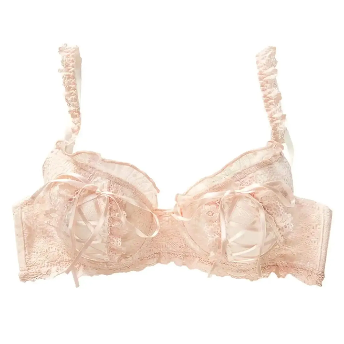 Japanse zoete pure wind kanten ondergoed vrouwelijke kleine borst verzamelen anti-sag nieuwe meisje Lolita bh set — image 3