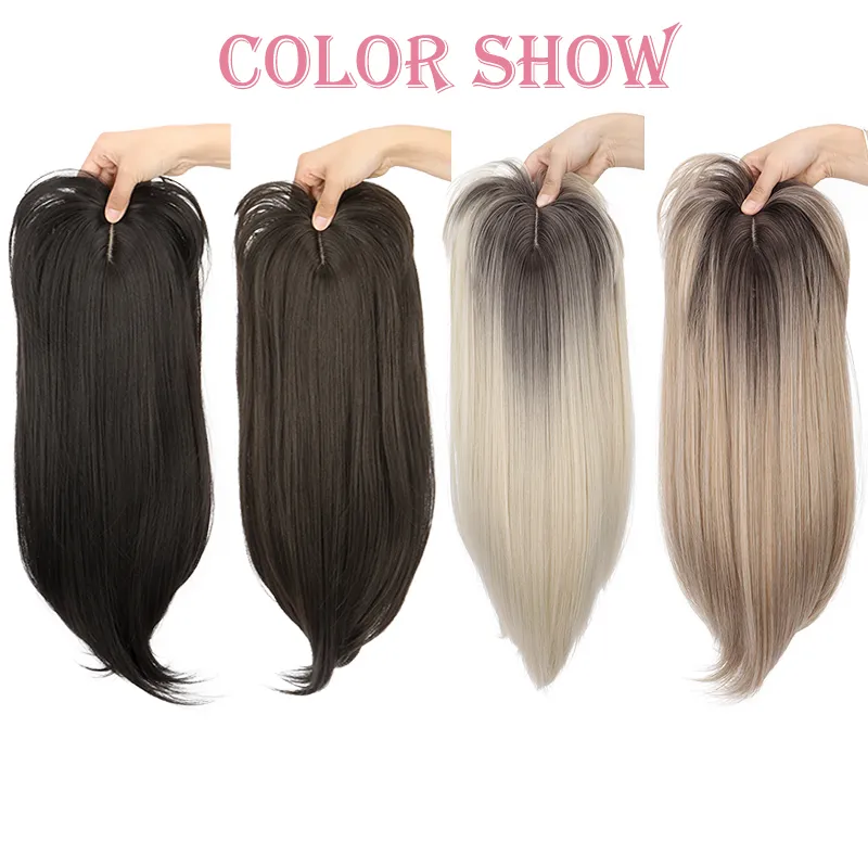 Synthetic Topper Hair Long Straight Invisible Hair Extension Loss Hairpiece Heat Resistant Fiber For Women Daily Styling — image 3