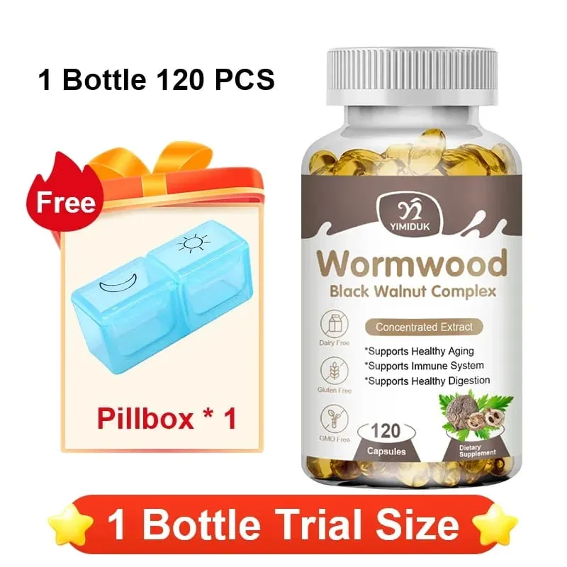 High Potency Parasite Cleanse Capsules Wormwood Black Walnut Supports Intestinal Cleansing Detox & Gut Health for Adults