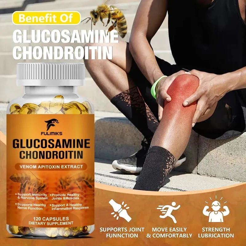 Bee Venom Joint Supplement with Glucosamine Chondroitin & Turmeric Supports Joint Comfort & Bone Health for Adults