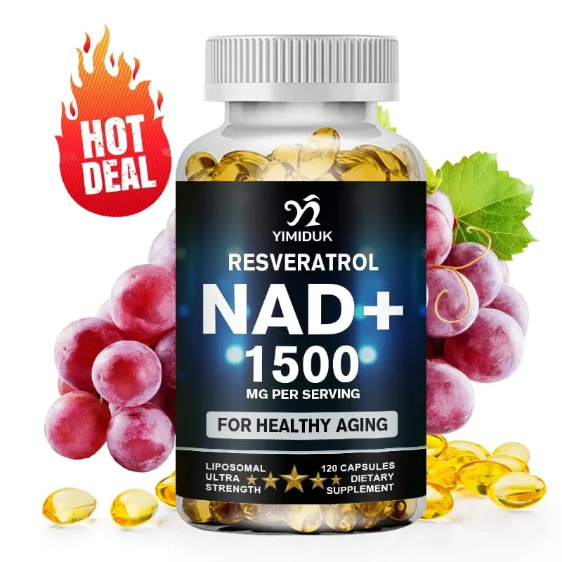1500 mg suplementu NAD - Liposomalny suplement NAD + z resweratrolem Wytrzymałość i zdrowe starzenie się - Kapsułki wzmacniające — image 1