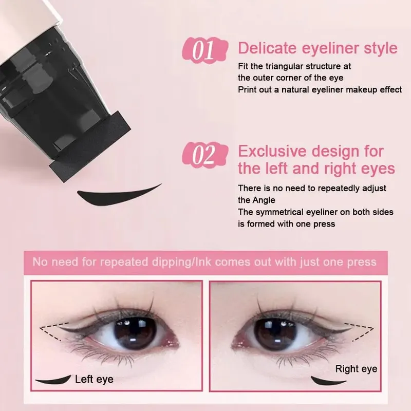 FAI DA TE Ruota Eyeliner Timbro Integrato Nero Marrone Doppia Punta Eyeliner Ala Stencil Impermeabile a Prova di Sbavature di Lunga Durata Penna Liquida