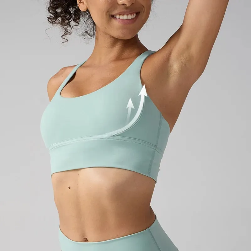 Solid Color Women Women Fitness Yoga Bras Race Back Sports Bras Nylon Top Women Bra Sexy Breathable Underwear For Women Gym — image 6