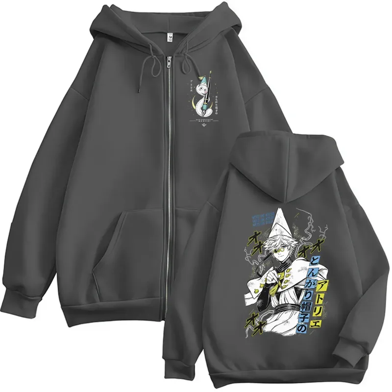 Anime Qifrey Witch Hat Atelier Zipper Hoodie Men's Women Fashion Clothing Pullover Sweatshirt Vintage Long Sleeve Jacket Hoodies — image 6