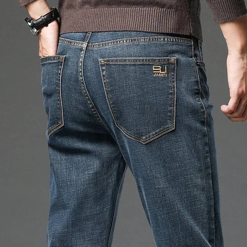 2024 Cotton Stretch Jeans Men Classic Retro Straight Slim Straight Trouser Male Korea Brand Clothing Denim Pants Plus Size 40 — image 1
