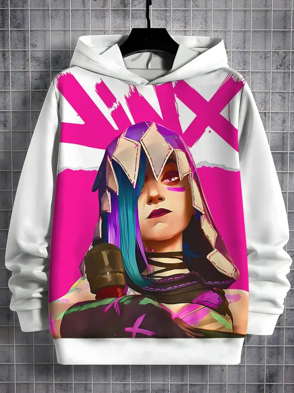 2026 Arcane Jinx Anime 3D Print All Seasons Children Casual Sweatshirt Cool Pullover Tops Unisex Clothes Boy Hoodies Clothes — image 7
