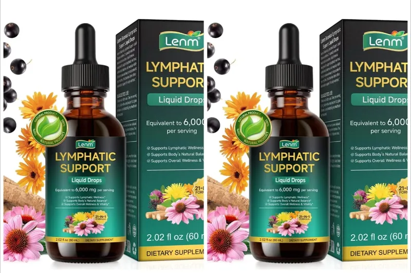 Lenm 60 ml système lymphatique nettoyer soutien immunitaire suppléments liquides gouttes lymphatiques organiques naturelles à base de plantes pour BalanceSupport