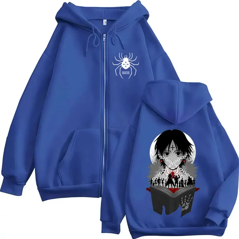 Anime Hunter X Hunter Chrollo Lucilfer Graphic Zipper Hoodies Men Women Clothing Oversized Zip Up Hooded Sweatshirts Streetwear — image 6