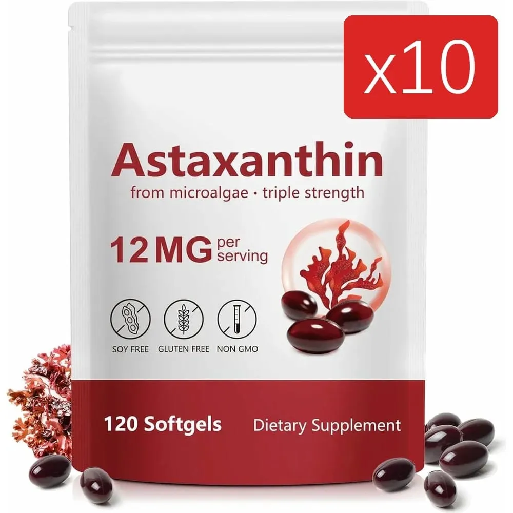 Astaxanthin 12mg Softgels Triple Strength Antioxidant Support for Skin Eye Joint & Immune Health – 120 Count 4‑Month Supply