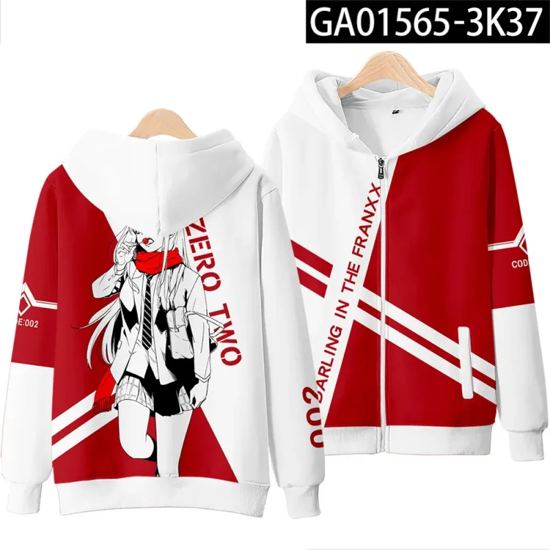 Hot Japan Anime Darling In The Franxx Cosplay Zipper Hoodies 3D Print Men Women Hip Hop Tracksuit Zipper Hoodie Men's Clothing — image 10