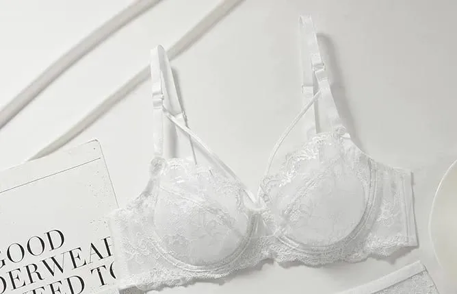 Ladies New Thin Lace Lingerie Set Soft Underwire Bra Push Up Support Bust Minimizing Anti Sagging Soft Comfort Wear 32-42 — image 11
