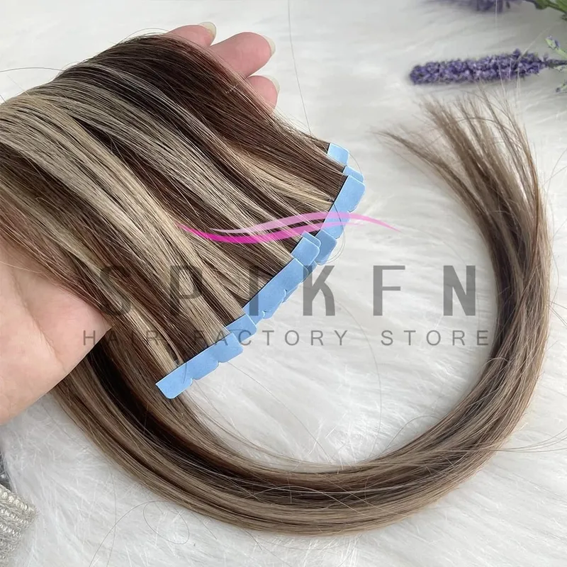 Mini Tape In Human Hair Extensions 12"-20" Machine Remy Skin Weft Adhesive Tape Hair Natural Black Tape Ons 10pcs for Women — image 13