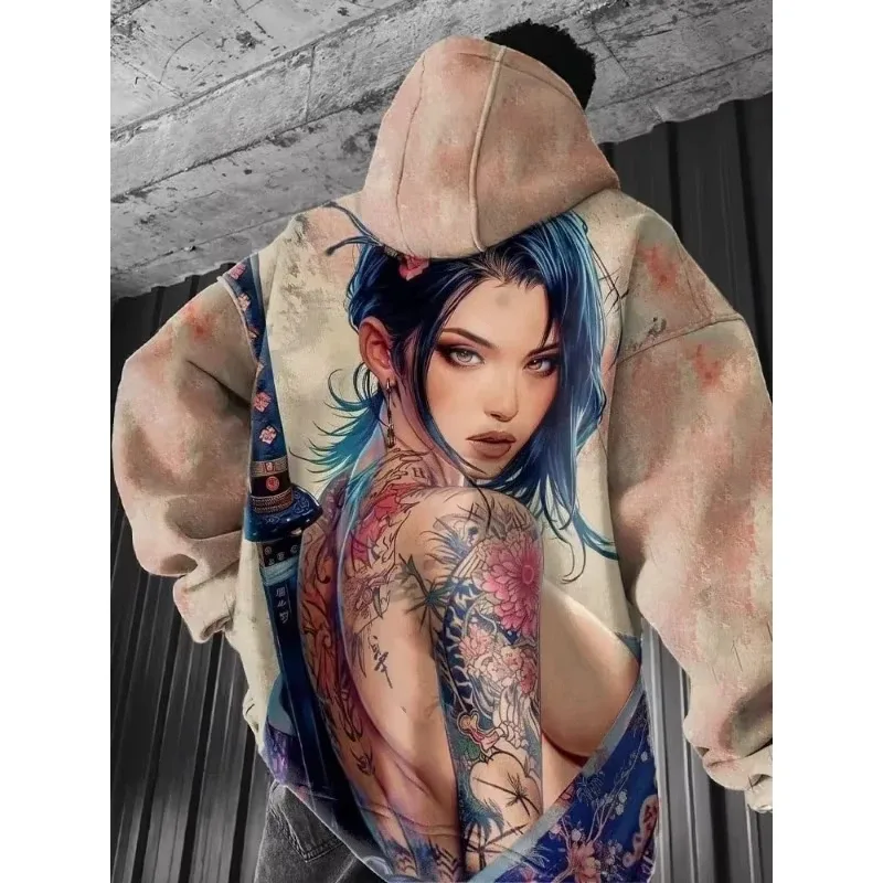 Japanese Anime 3d Print Hoodie Men Women Fashion Sexy Samurai Tracksuit Casual Hoodie Sweatshirt Autumn Winter Clothes Y2k Coat — image 10