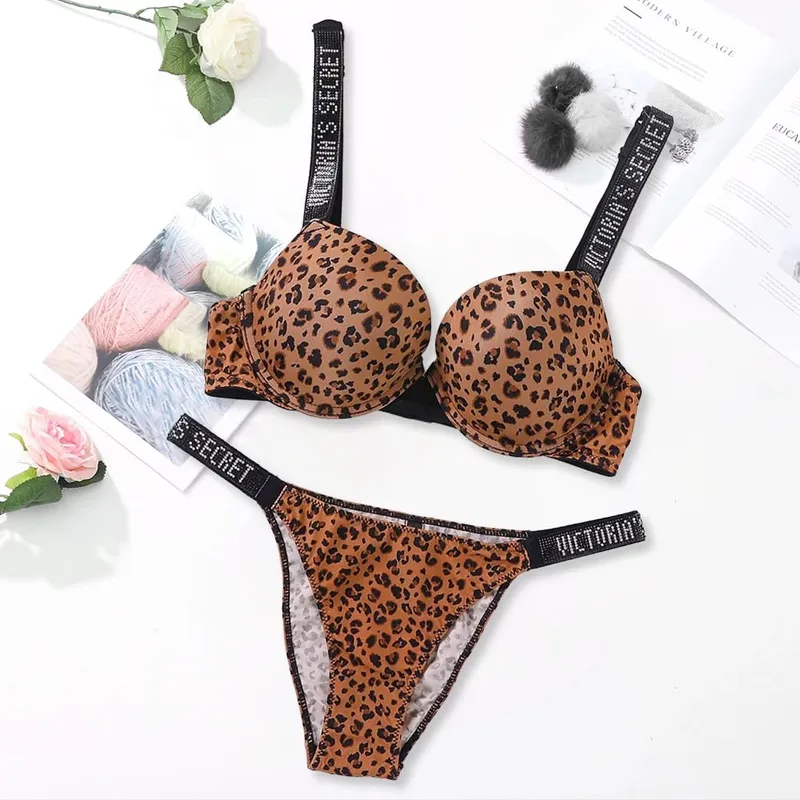 Victoria's Secret Women's Fashion Lingerie Set Sexy Breathable Soft Versatile Shapewear Sexy Lingerie Bra and Panty Set Push Up — image 5