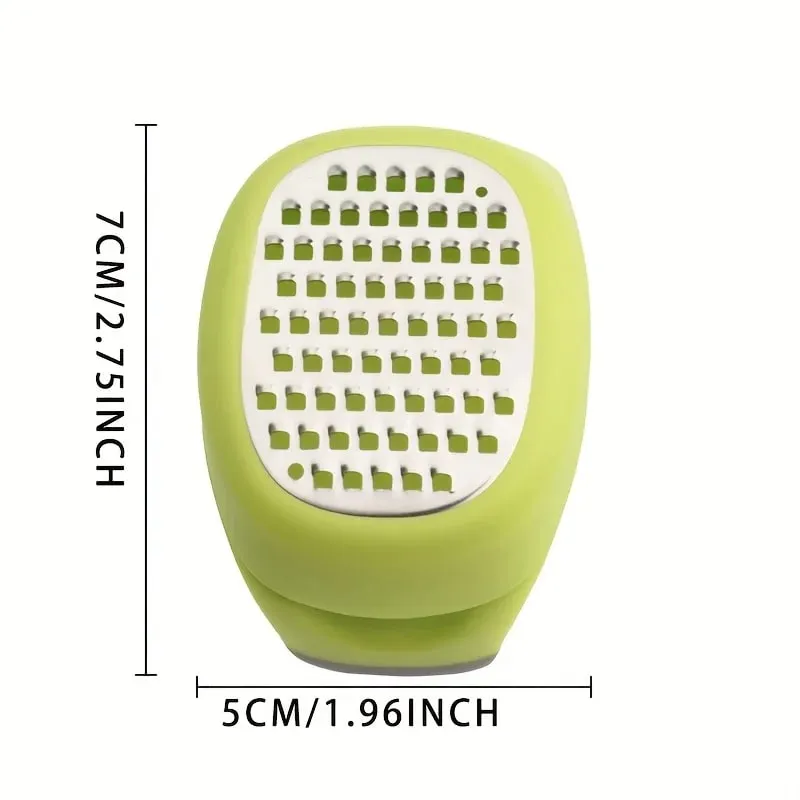 Stainless Steel 4-in-1 Manual Grater & Slicer - Lemon Cheese Garlic Ginger Zester Shredder Compact Kitchen Tool for Vegetables — image 3