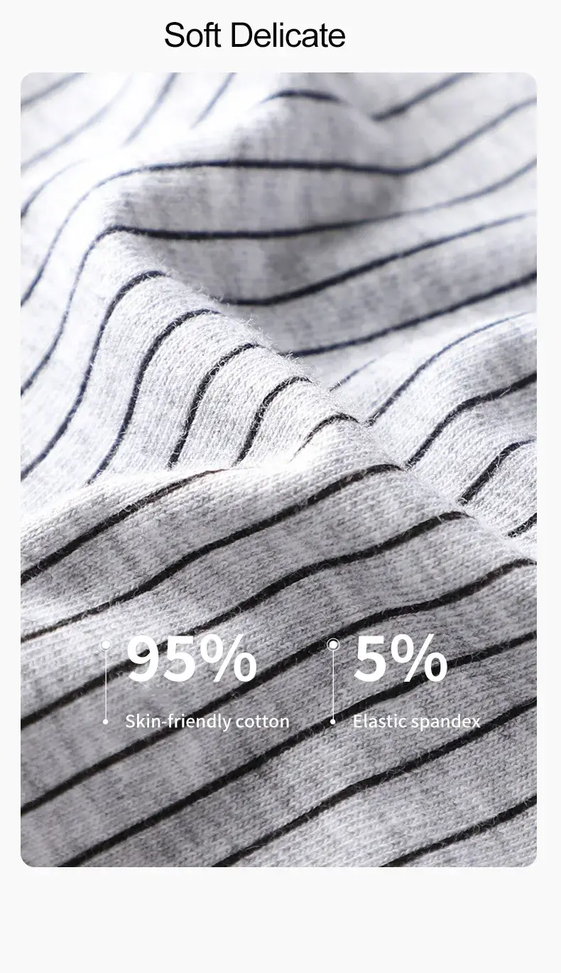 MiiOW PLUS 5XL 3/4Pcs Striped Panties Boxershorts Men Underwear Organic Cotton Boxer Shorts Antibacterial Seamless Underpants
