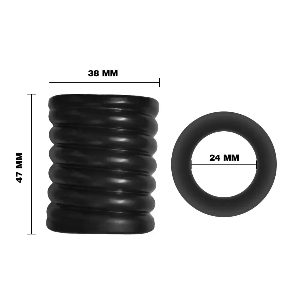 Men's TPE Cock Ring Penis Sleeve for Ejaculation Delay Scrotum Stretcher Sperm Retention Adult Sex Life Enhancement Accessory — image 6