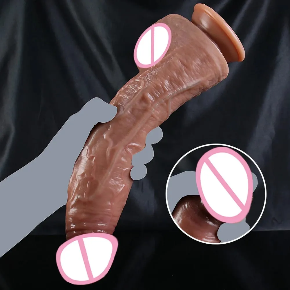 S/M/L Skin Feel Realistic Dildo Huge Soft Penis Double Silicone Adults Sex Toys With Suction Cup Anal Dick for Women Masturbator — image 3