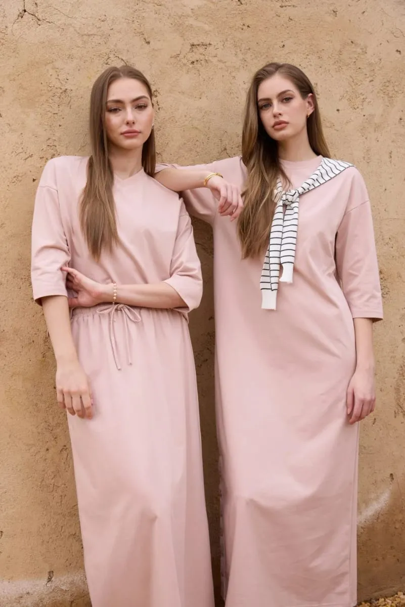 AS SS26 oversize loose T-shirt dress + V neck T-shirt + skirt set casual style woman clothes — image 3
