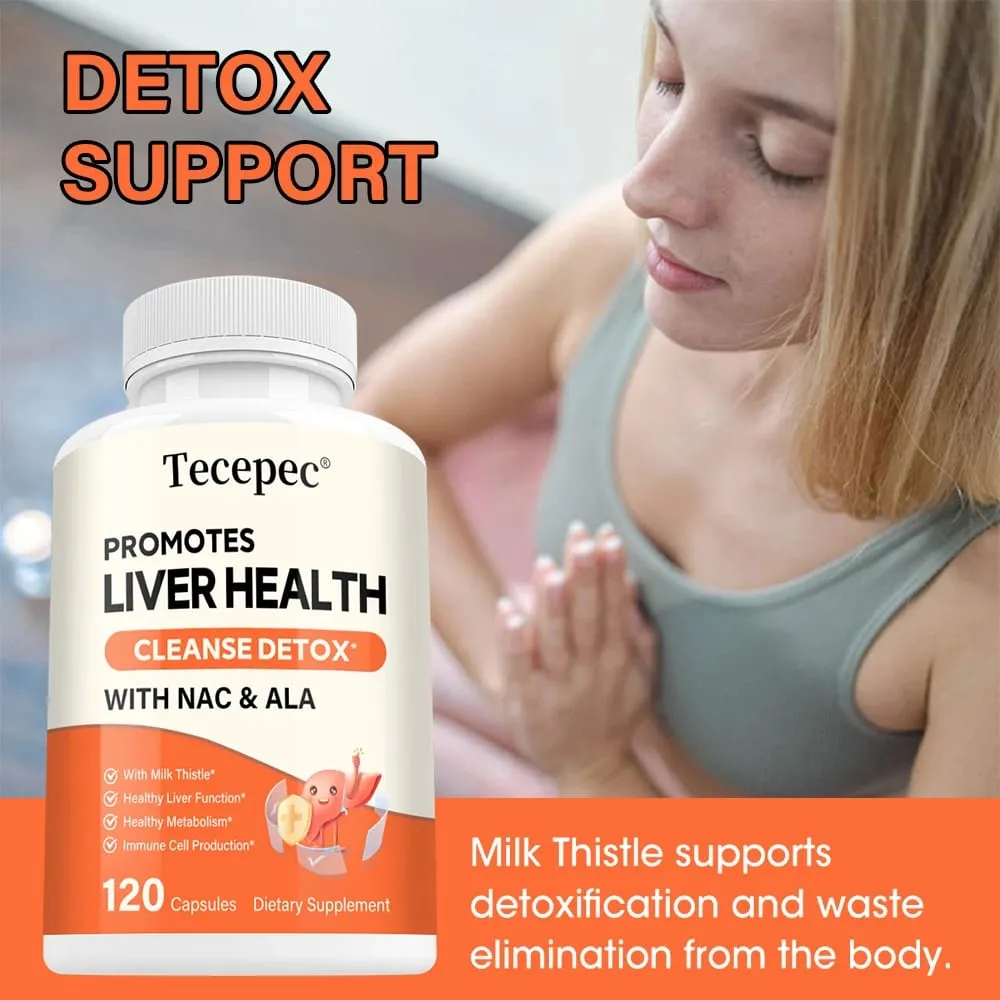 Milk Thistle Extract Capsule พร้อม NAC สำหรับการดีท็อกซ์สารต้านอนุมูลอิสระและทำความสะอาดการทำงานของสุขภาพตับสนับสนุนอาหารเสริมสมุนไพร — image 3