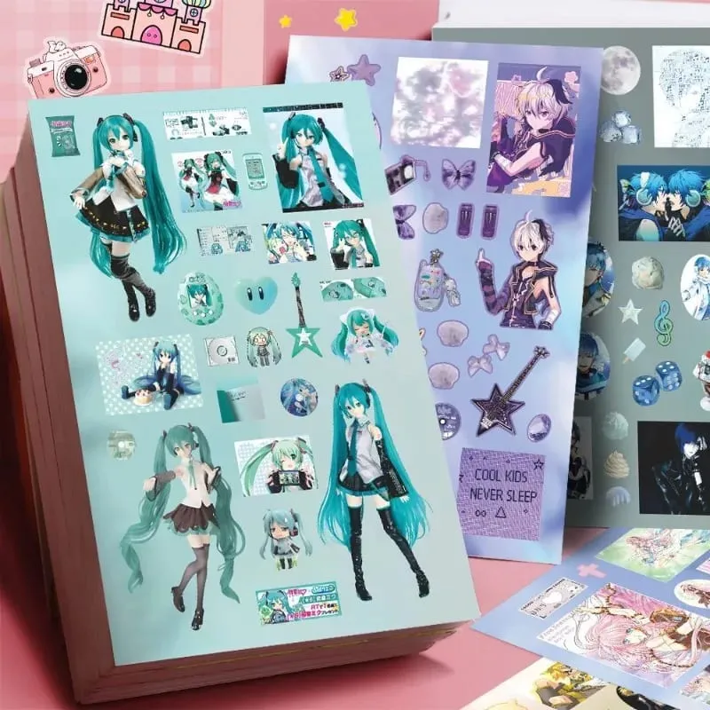 Hatsune Miku -Project DIVA- Sticker Hatsune Miku Kagamine Rin/Len Anime Peripheral Journal Material Sticker 8 Sheets New Gifts — image 2