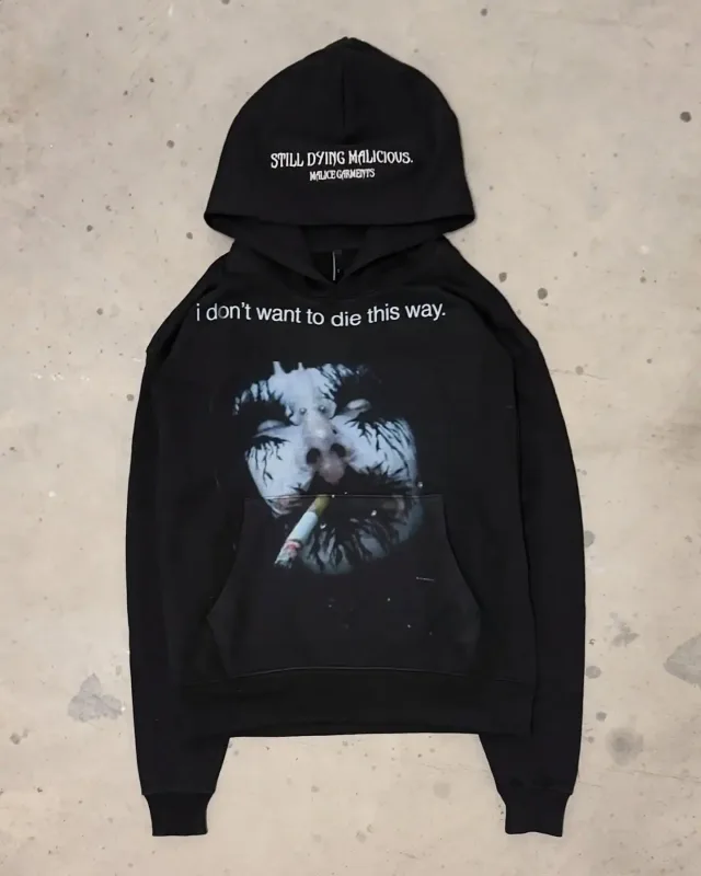 Y2K Gray Sports Hoodie Dont Smoke Print Sweatshirt Men Women Vintage Classic Hip Hop Streetwear Tracksuit Men Clothing Loose Top — image 8