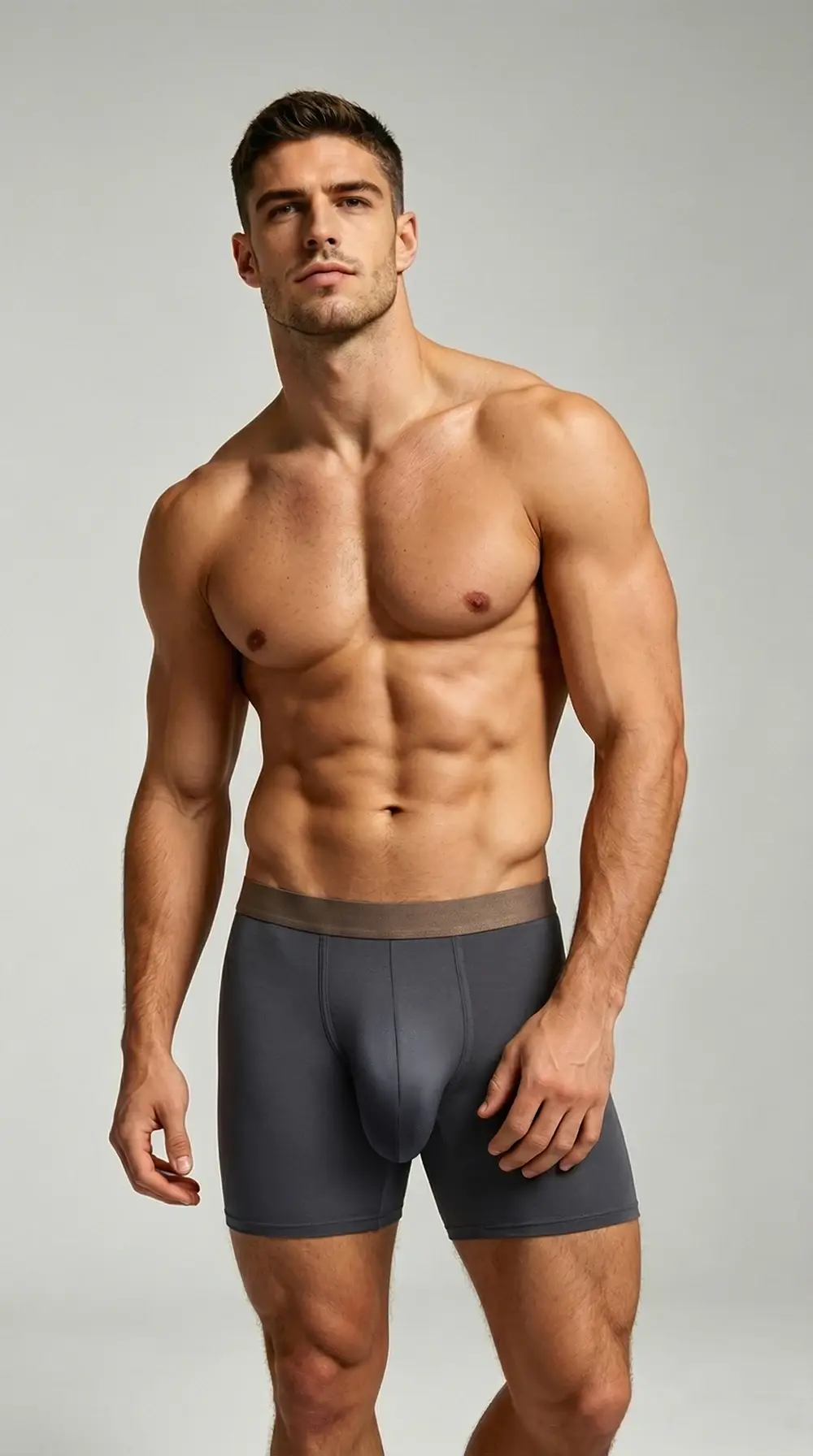Large bag flat corner pants, long men's underwear sports shorts — image 11