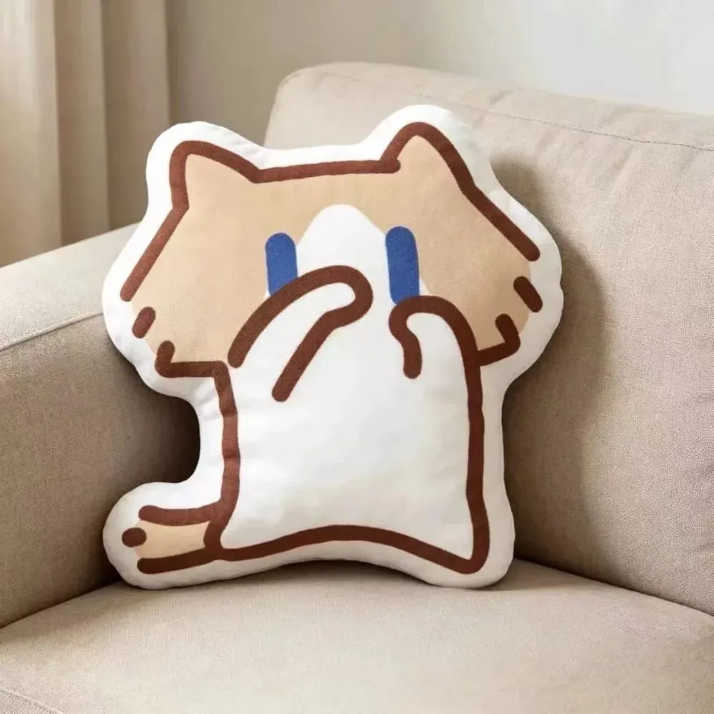 Cute Soft Monthly Salary Cat Plush Home Ornament Sofa Decor Cat Plush Throw Pillow Cushion Cartoon Cat Stuffed Pillow Student