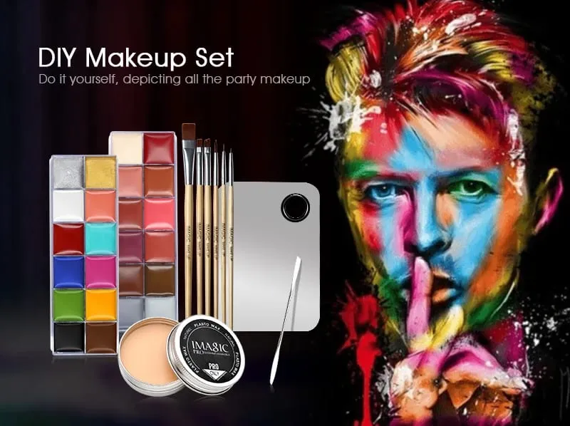 Professional Makeup Cosmetics 1 X12 Colors Body Painting+Skin Wax+professional makeup remover Makeup Set Tools