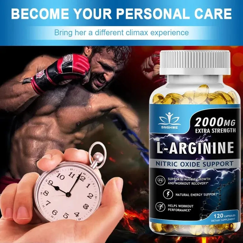2PCS Men's L-Arginine Endurance Tribulus Terrestris Capsules Male and Female Supplements-Muscle Mass Endurance and Vitality