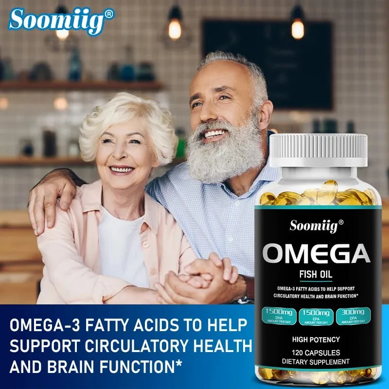 Omega 3 Fish Oil Softgels 3300mg Υψηλής Δυναμικότητας με EPA & DHA Υποστηρίζει Ενέργεια Εγκεφαλική Καρδιά Άρθρωση Οφθαλμών Δέρμα & Ανοσία Υγεία
