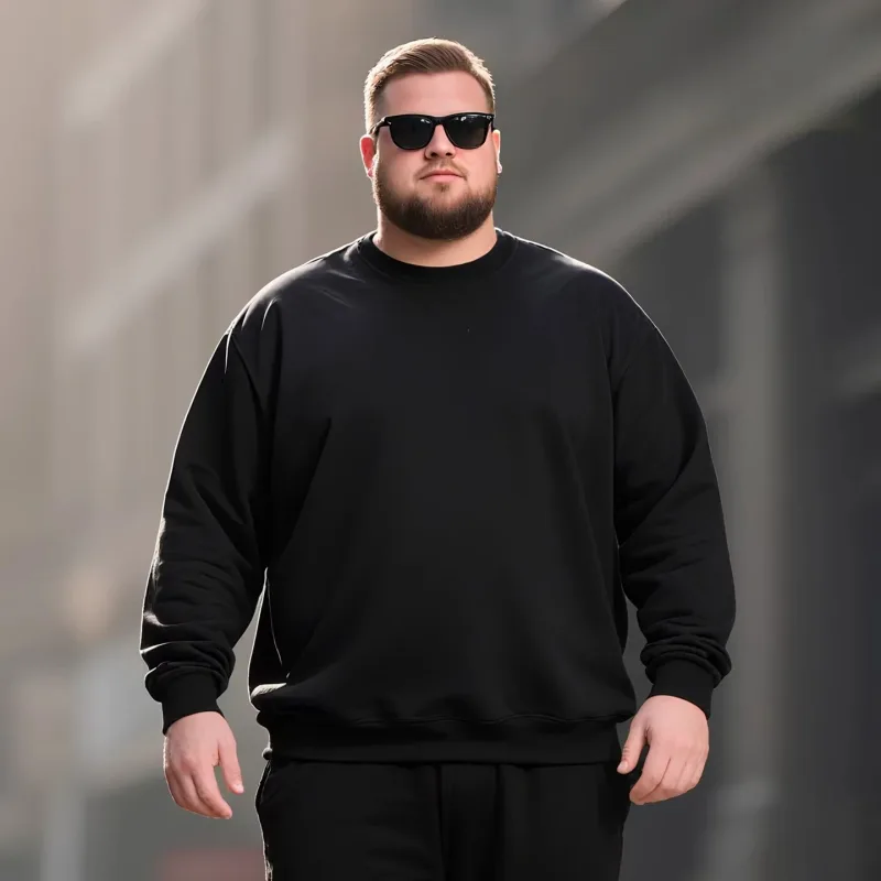 Plus Size Men's Sweatshirt 110-185KG Autumn Winter Casual Pullover High-quality Pure Cotton Sweatshirt Male Clothing 5XL 6XL 7XL — image 2