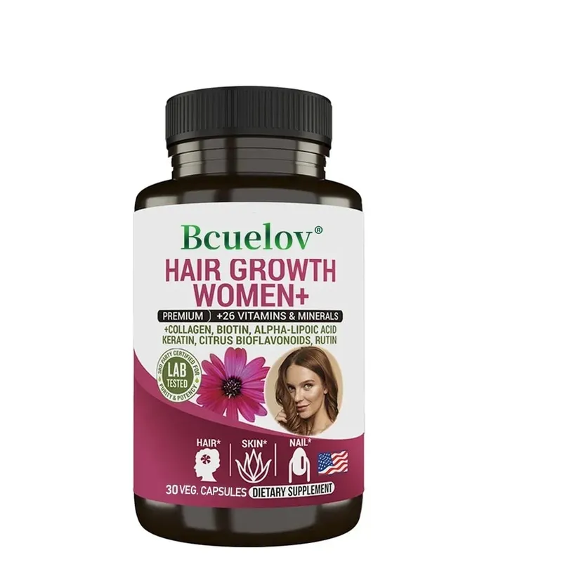 Women Hair Growth Supplement Capsules with Multivitamins Collagen and Biotin for Thicker Fuller Hair Nails and Skin Health