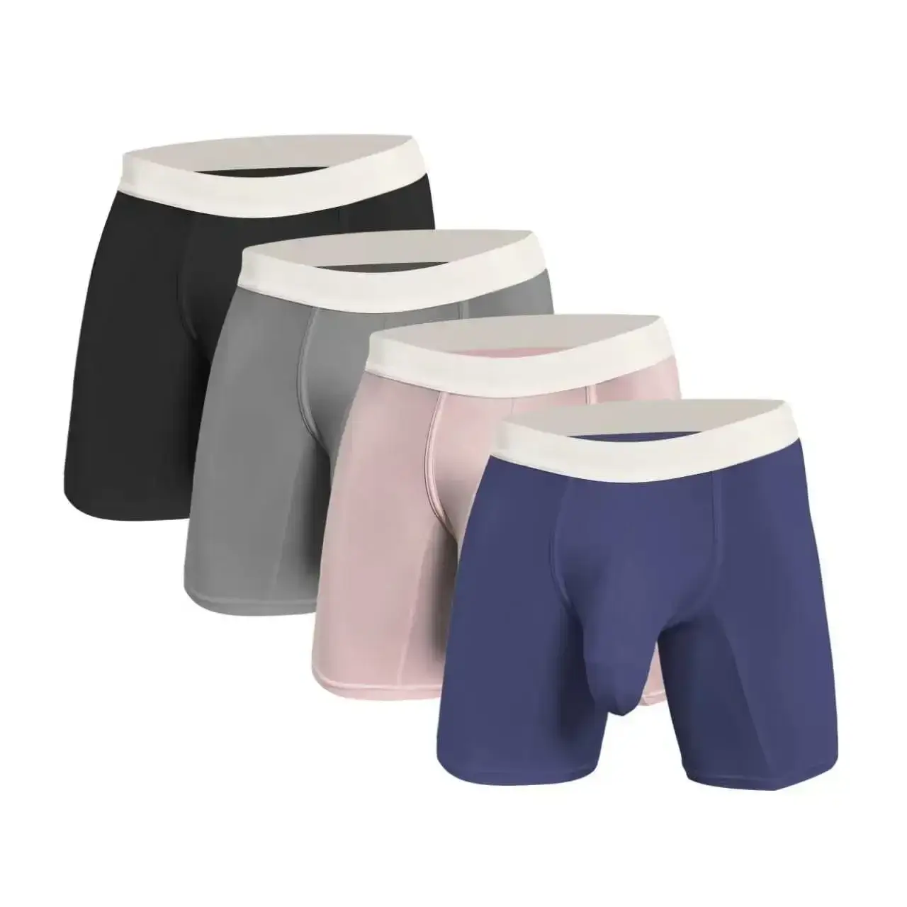 Men Ice Silk Boxer Briefs Deep U Convex Pouch Breathable Cool Quick Dry Sports Running Underwear Anti Chafe Seamless Underpants — image 5