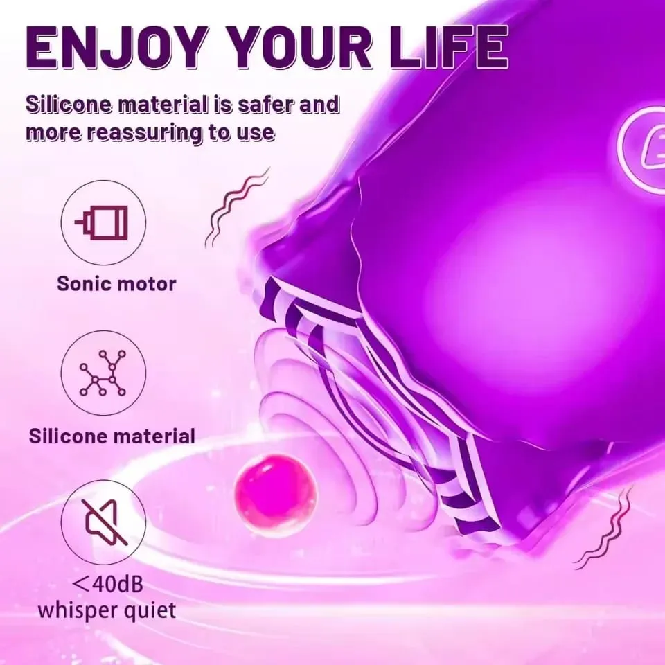 Rose Shape Sucking Vibrator Clitoris Stimulator Vacuum Nipple Oral Massager Female G Spot Vagina Adult Sex Toys for Women
