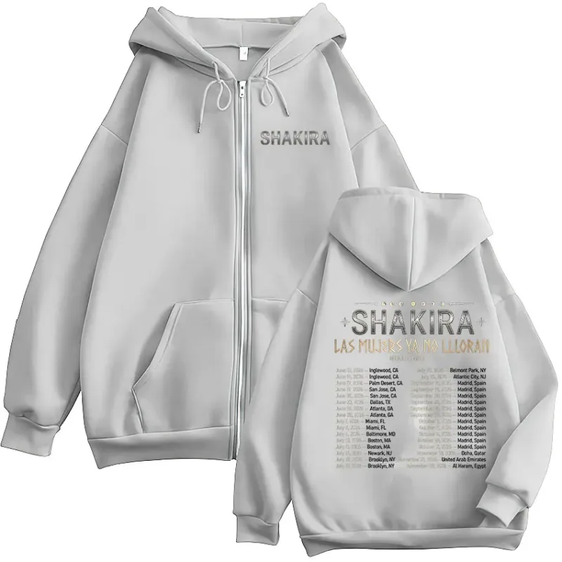 Shakira Las Mujeres Ya No Lloran World Tour 2026 Zipper Hoodies Men Women Fashion Casual Long Sleeve Zip Up Sweatshirts Jackets — image 5