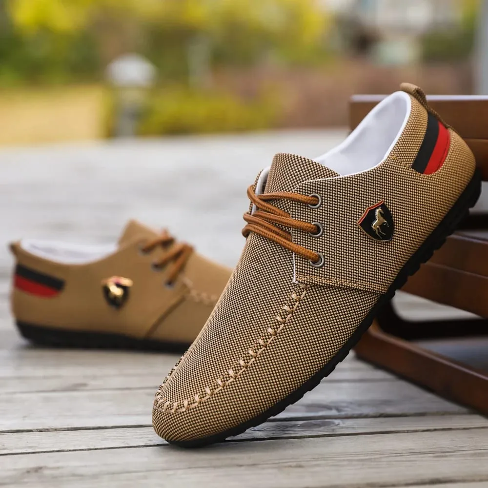 Men's Breathable Fabric Casual Loafers Soft-Soled Comfortable Lace-Up Low-Top Shoes Versatile for Daily Commuting and Light Business Wear Lightweight Wear-Resistant Non-Stuffy on the Feet Comfortable for Long Wear Suitable for Multiple Occa — image 5