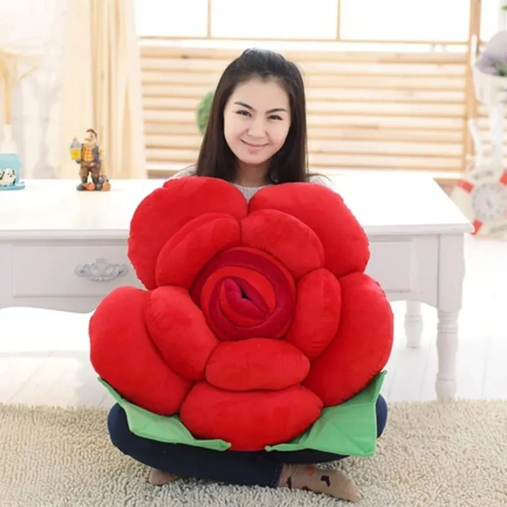 New Large Rose Shaped Pillow Plush Colorful Sofa Flower Cushion Simulated Car Interior Cushion Plush Toys — image 8