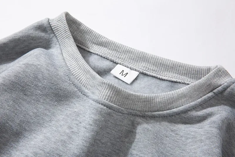 Pullover Asas Lelaki Baju Sweater Kasual untuk Lelaki Wanita Warna Pejal Musim Bunga Musim Gugur Hoodie Sukan Lengan Panjang Sweatshirt Techwear — image 2