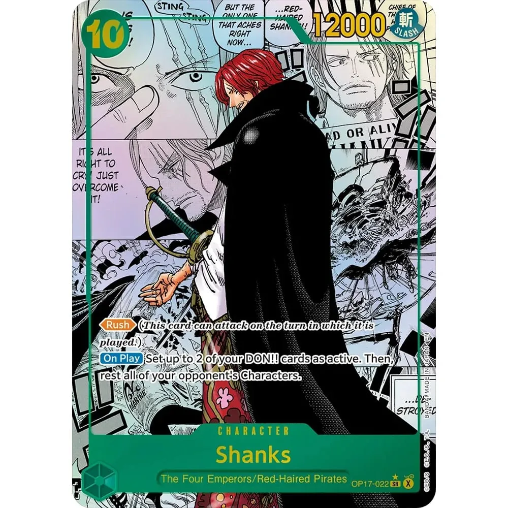 Collection Cards Shanks OP17-022 OPCG EN Shining Creativity Rare Holographic Embossed Textured Foil Cards — image 3