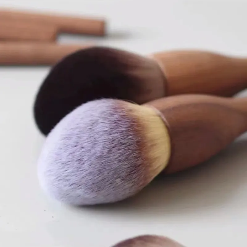 Walnut Wood Handle Makeup Brush Loose Powder Foundation Blush Contour Brushes Super Soft High Density Makeup Tools Brushes — image 6