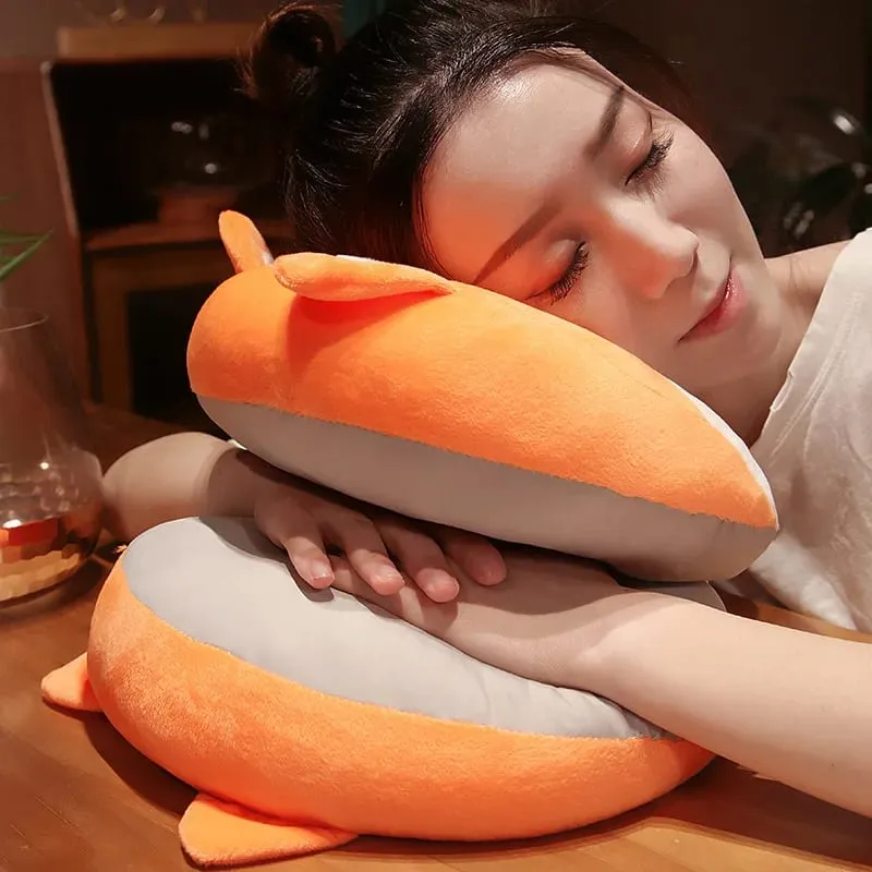 Rabbit Husky Fox Plush Nap Pillow Ice Silk Surface Cooling Sleep Cushion Office Desk Rest Pillow Home Travel Hug Pillow Gift — image 3