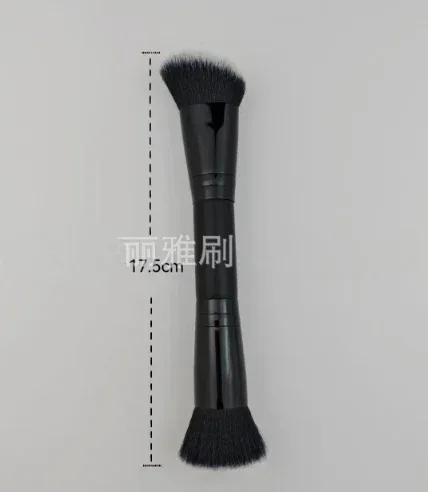 Double Head Makeup Brushes 2 In 1 Flat/Angled Foundation Concealer Contour Brush para sa Blending Loose Powder Liquid Cream