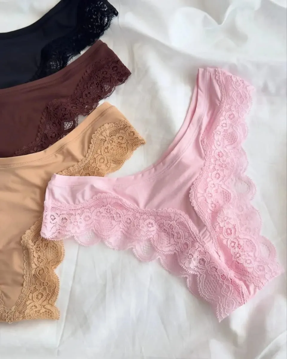 Lace V-neck Bra Set Women Summer Chic Gorgeous Breathable and Skin-friendly Lingerie Sets Sweet Chic Solid underwear Outfit